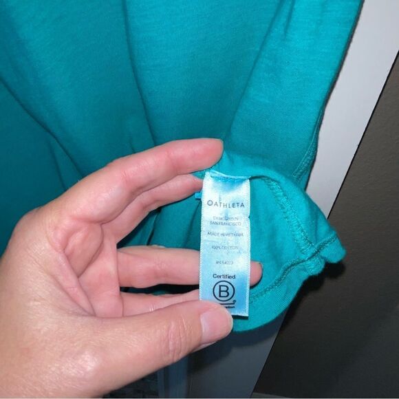 Athleta Organic Daily Tank Top Shirt Teal Green Small - Picture 2 of 2